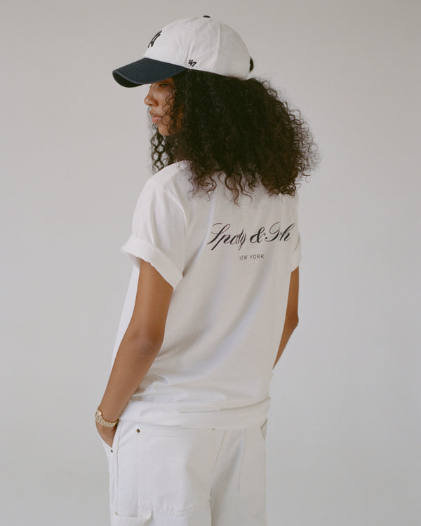 Sporty & Rich Signature NY T-Shirt - White/Navy