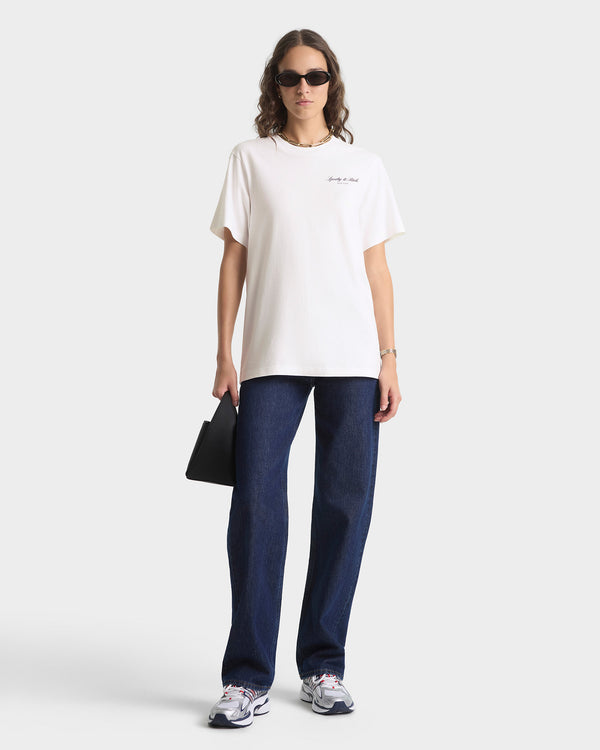 Sporty & Rich Signature NY T-Shirt - White/Navy