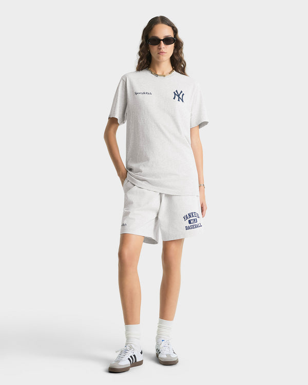 Sporty & Rich Slugger T-Shirt - Heather Gray/Navy