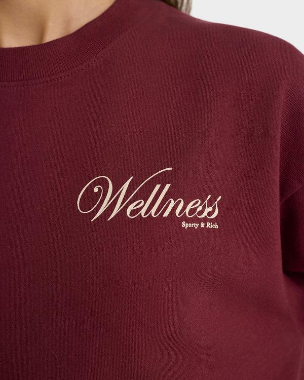 Sporty & Rich Soho Crewneck - Merlot/Cream