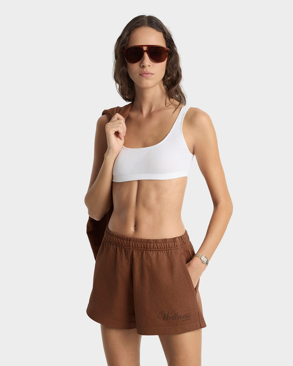 Sporty & Rich Soho Disco Short - Pecan/Chocolate