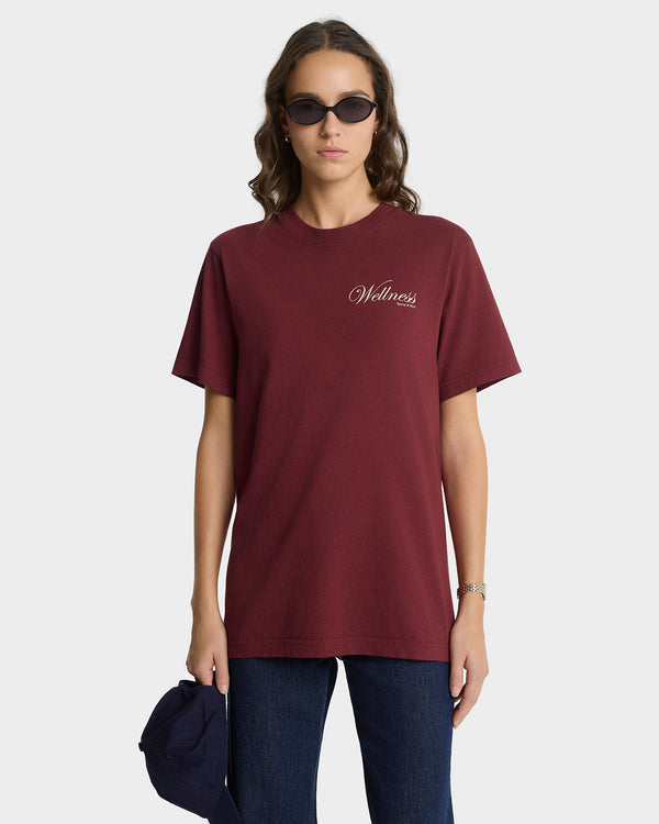 Sporty & Rich Soho T-Shirt - Merlot/Cream