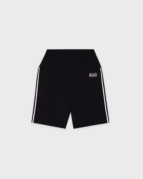 sporty & rich SR Runner Biker Short - Black/White