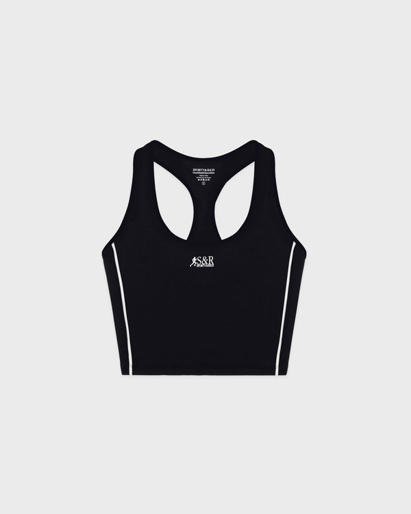 sporty & rich SR Runner Sports Tank - Black/White