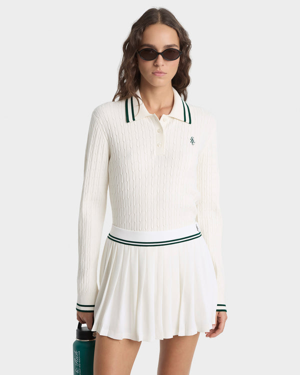 Sporty & Rich SRC Abigail Skirt - Ecru/Forest