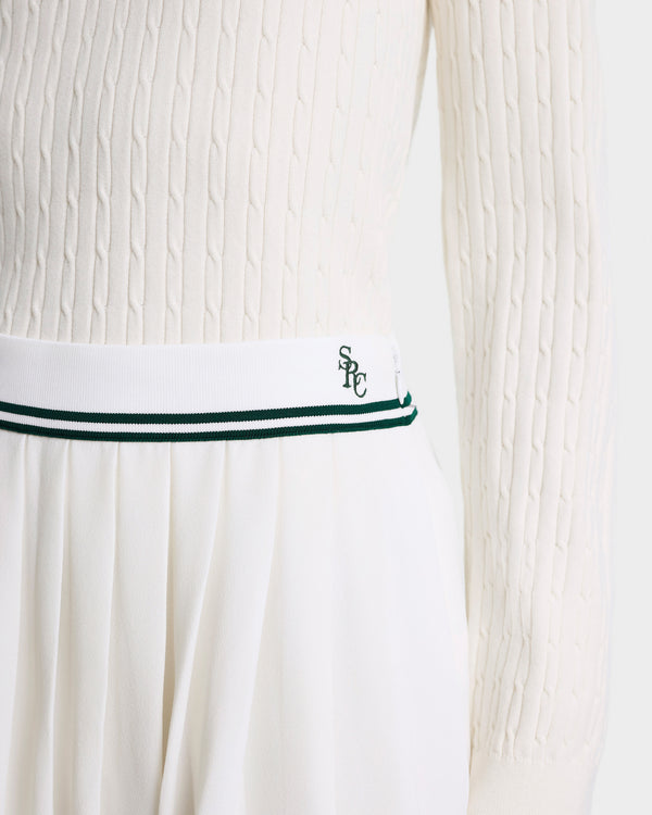 Sporty & Rich SRC Abigail Skirt - Ecru/Forest