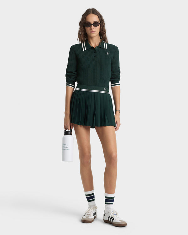 Sporty & Rich SRC Abigail Skirt - Forest/Ecru
