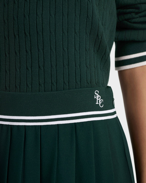 Sporty & Rich SRC Abigail Skirt - Forest/Ecru