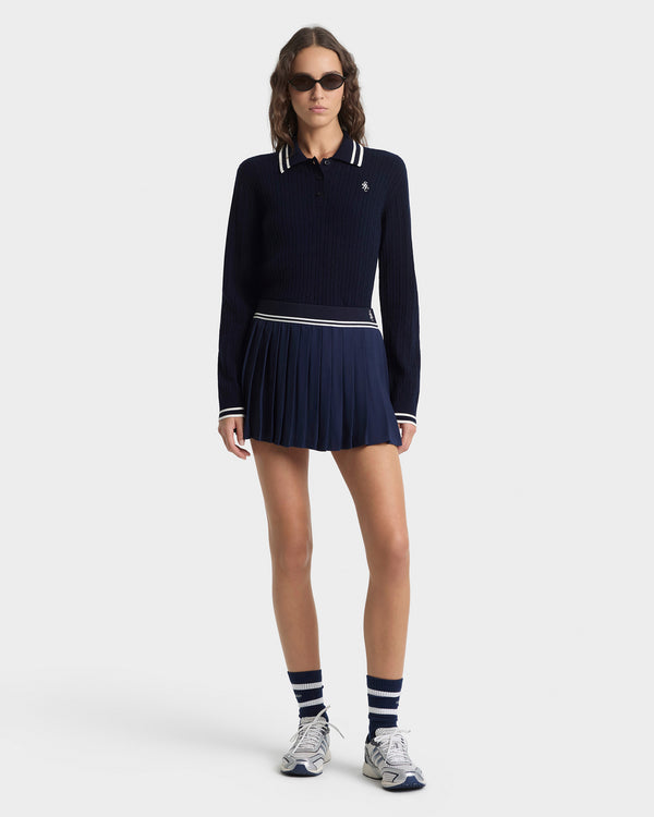 Sporty & Rich SRC Abigail Skirt - Navy/Ecru