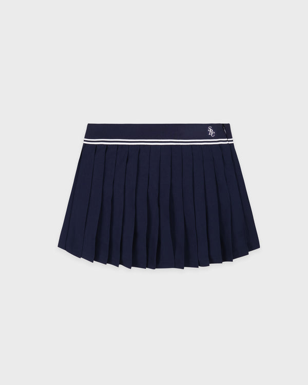 sporty & rich SRC Abigail Skirt - Navy/Ecru