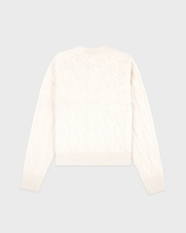 Sporty & Rich SRC Cableknit Cashmere Sweater - Ecru