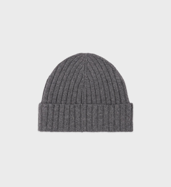 Sporty & Rich SRC Cashmere Beanie - Gray/White
