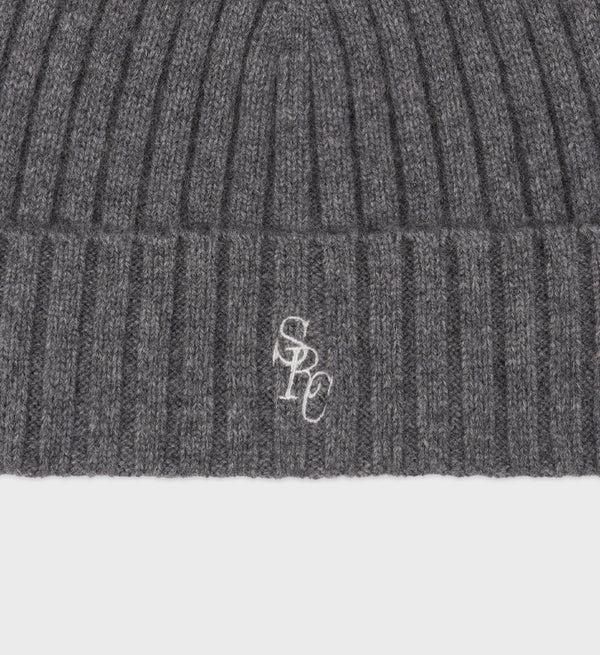 Sporty & Rich SRC Cashmere Beanie - Gray/White