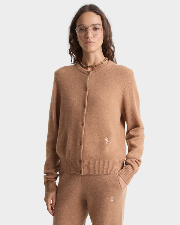 Sporty & Rich SRC Cashmere Cardigan - Camel