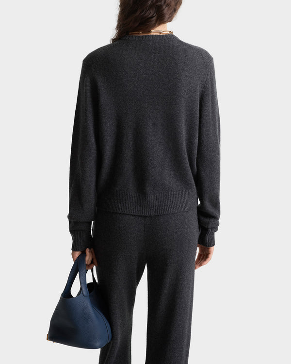 Sporty & Rich SRC Cashmere Cardigan - Dark Grey