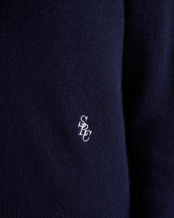 Sporty & Rich SRC Cashmere Cardigan - Navy/White