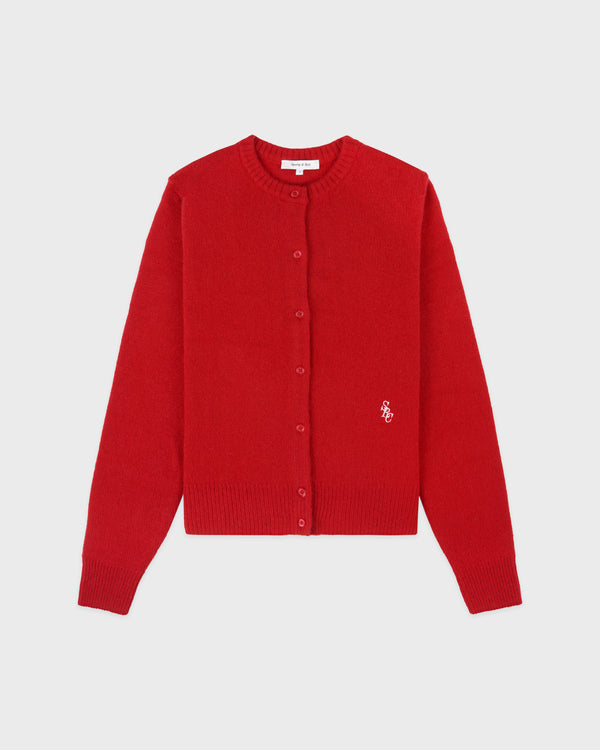 sporty & rich SRC Cashmere Cardigan - Ruby
