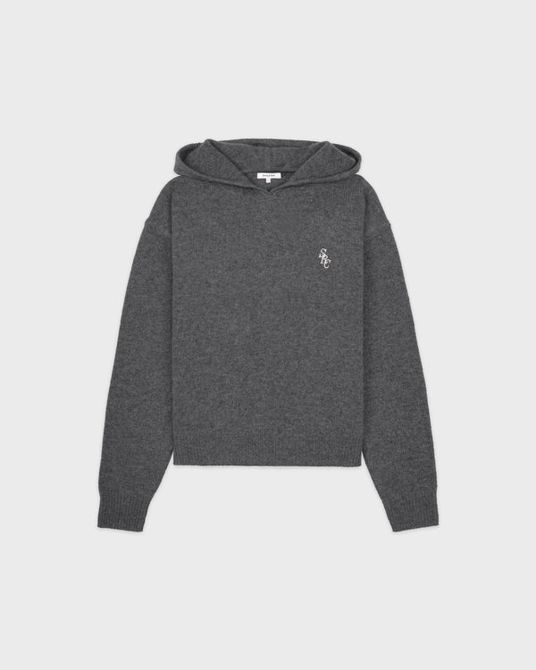 sporty & rich SRC Cashmere Hoodie - Cool Gray/White