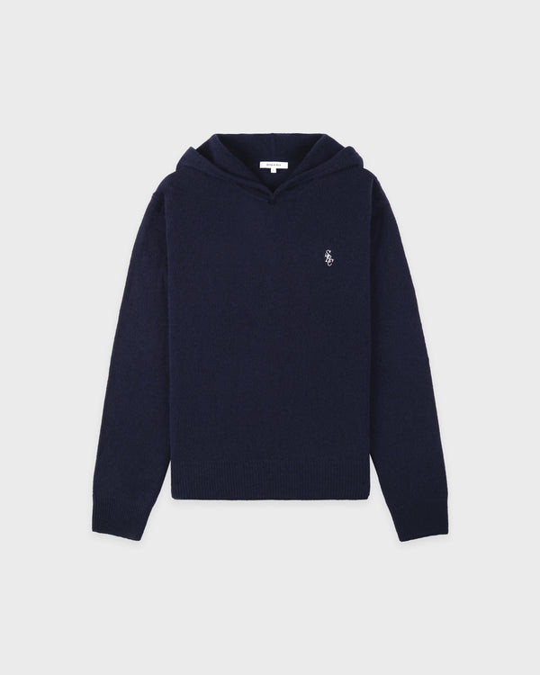 sporty & rich SRC Cashmere Hoodie Men - Navy/White