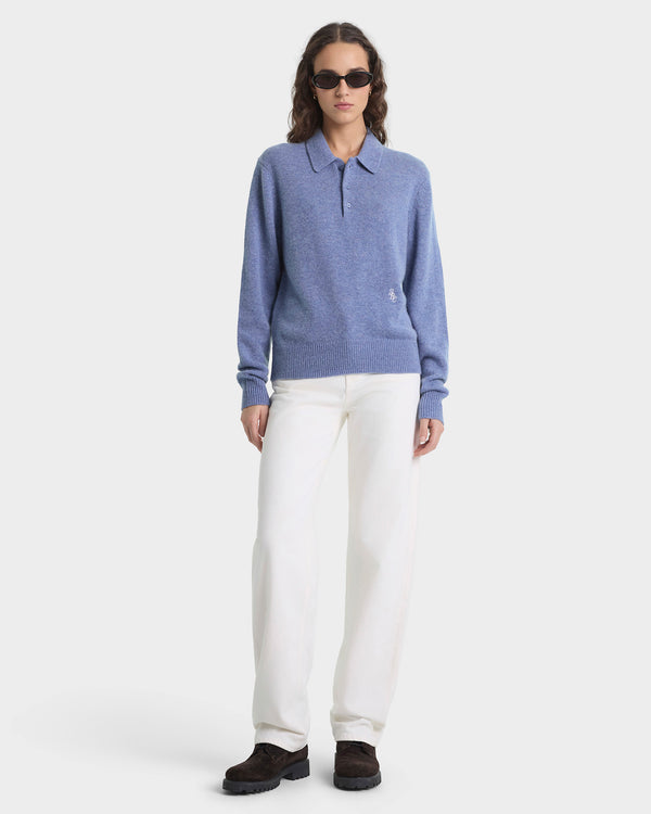 Sporty & Rich SRC Cashmere Polo - Colony Blue
