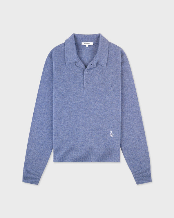 sporty & rich SRC Cashmere Polo - Colony Blue