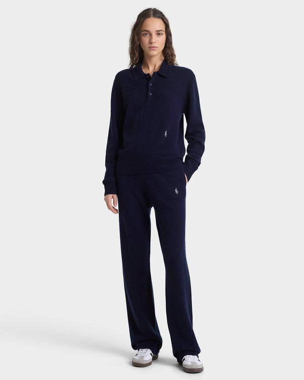 Sporty & Rich SRC Cashmere Polo - Navy