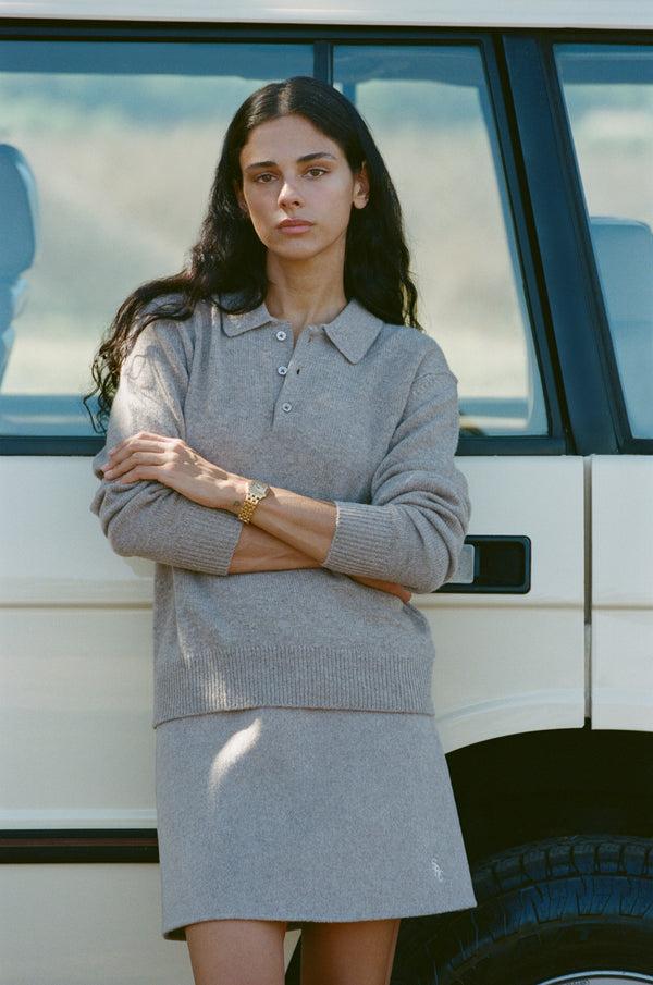 Sporty & Rich SRC Cashmere Polo - Tapioca