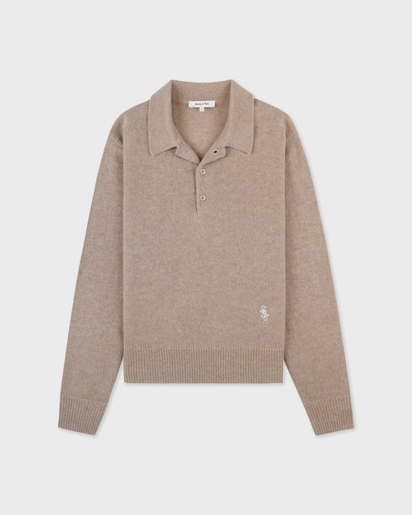 sporty & rich SRC Cashmere Polo - Tapioca