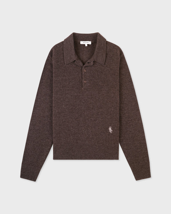 sporty & rich SRC Cashmere Polo - Toffee