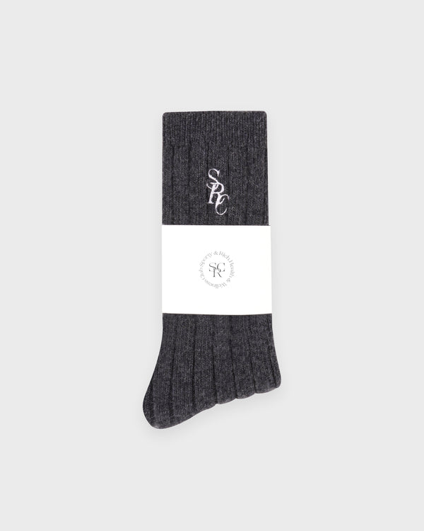 Sporty & Rich SRC Cashmere Socks - Dark Grey