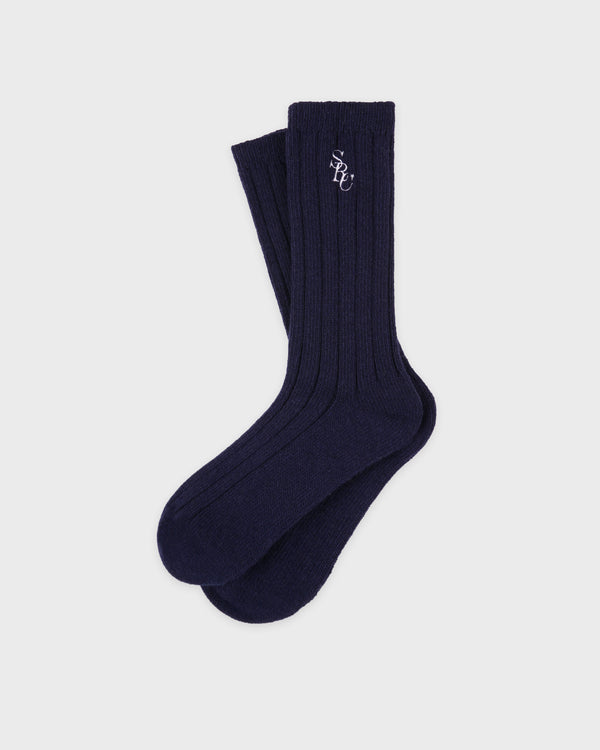 sporty & rich SRC Cashmere Socks - Navy