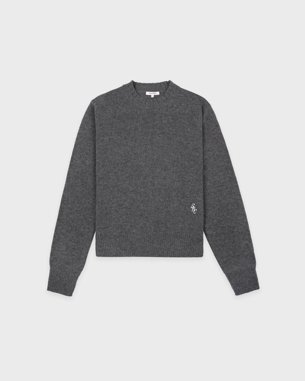 sporty & rich SRC Cashmere Sweater - Cool Gray/White