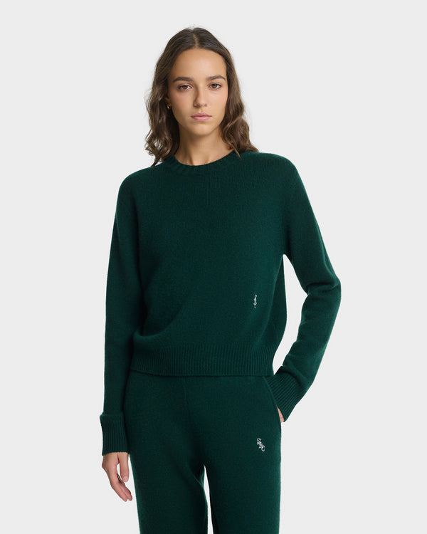 Sporty & Rich SRC Cashmere Sweater - Forest
