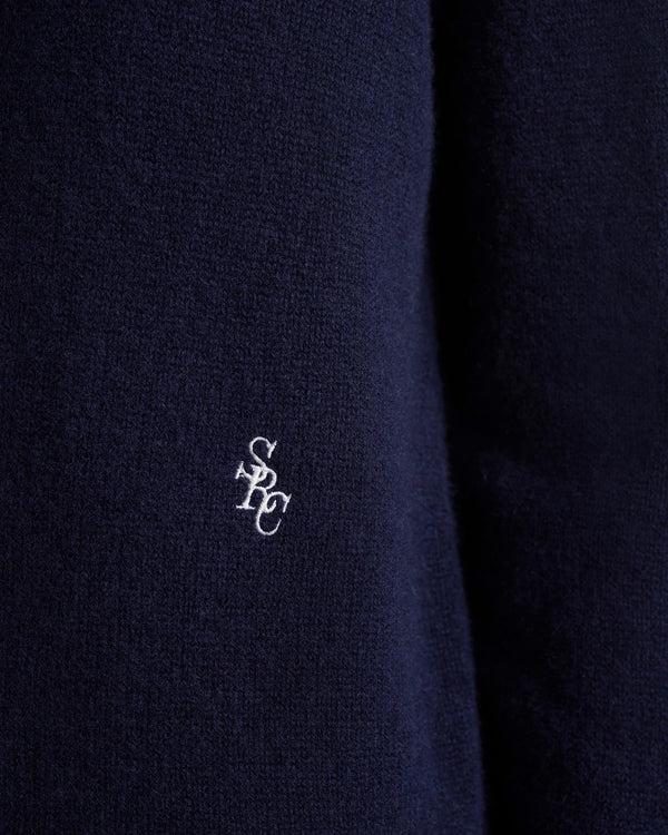 Sporty & Rich SRC Cashmere Sweater - Navy/White