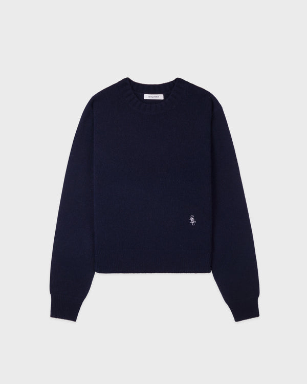 sporty & rich SRC Cashmere Sweater - Navy/White