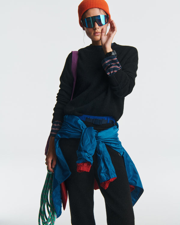 Sporty & Rich SRC Cashmere Trousers - Black/White