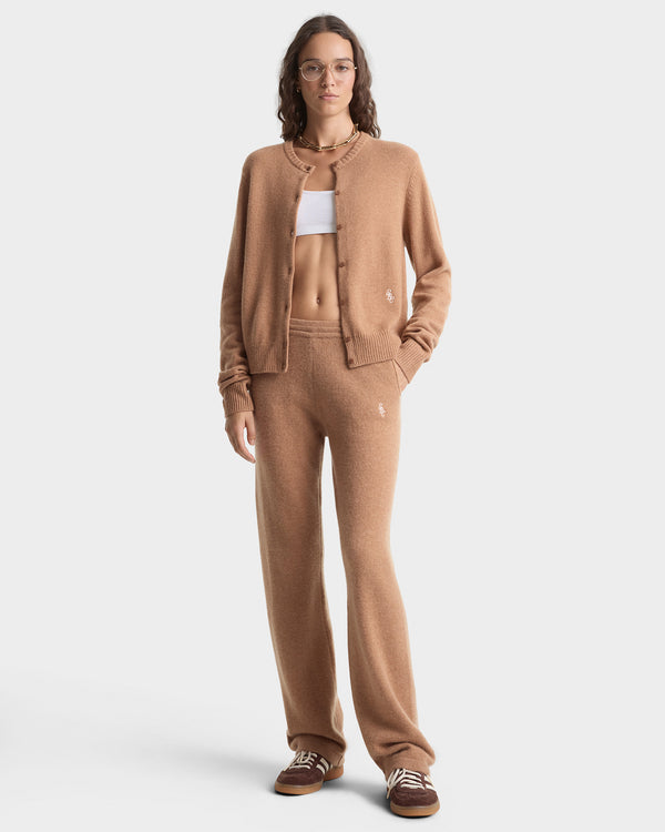 Sporty & Rich SRC Cashmere Trousers - Camel/White
