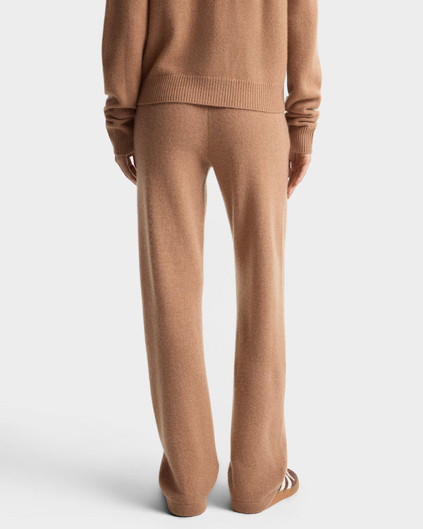 Sporty & Rich SRC Cashmere Trousers - Camel/White