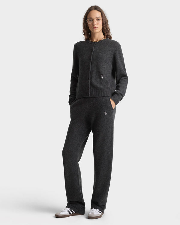 Sporty & Rich SRC Cashmere Trousers - Dark Grey/White