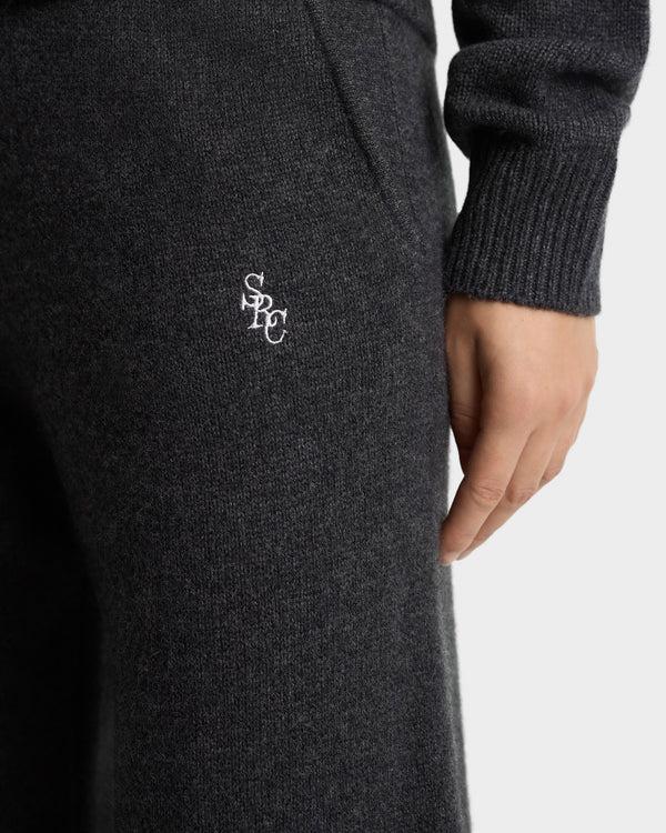 Sporty & Rich SRC Cashmere Trousers - Dark Grey/White