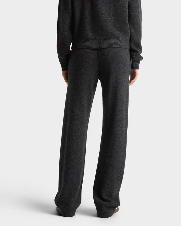 Sporty & Rich SRC Cashmere Trousers - Dark Grey/White