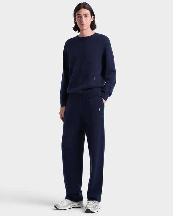 Sporty & Rich SRC Cashmere Trousers Men - Navy/White