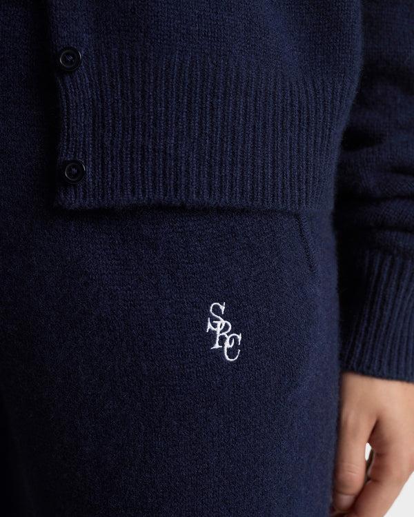 Sporty & Rich SRC Cashmere Trousers - Navy/White