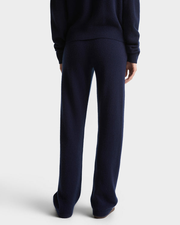 Sporty & Rich SRC Cashmere Trousers - Navy/White