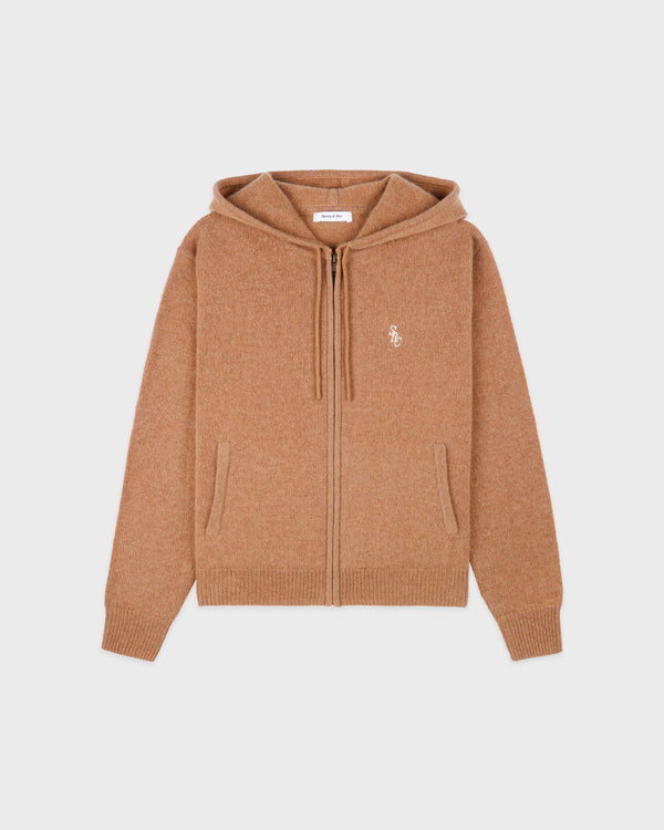 sporty & rich SRC Cashmere Zip Hoodie - Camel