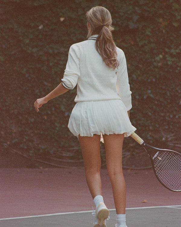 Sporty & Rich SRC Mini Cable LS Polo - Ecru/Forest