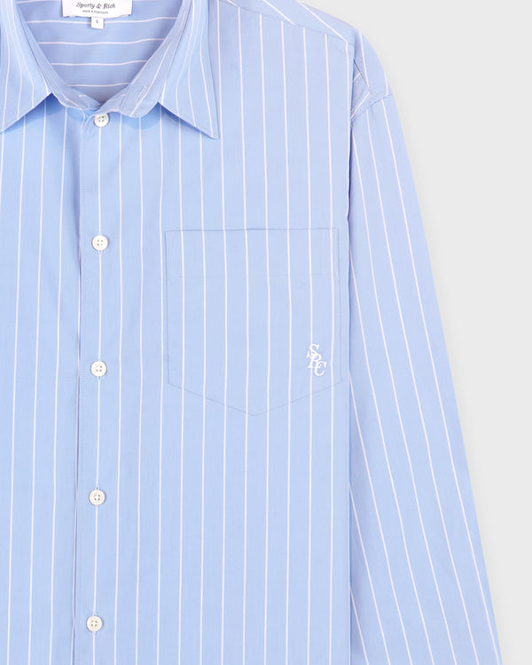 Sporty & Rich SRC Oversized Shirt - Blue Stripe