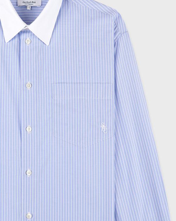 Sporty & Rich SRC Oversized Shirt - Light Blue Stripe
