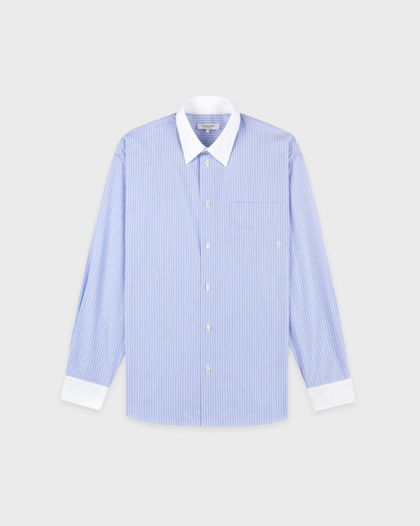 sporty & rich SRC Oversized Shirt - Light Blue Stripe