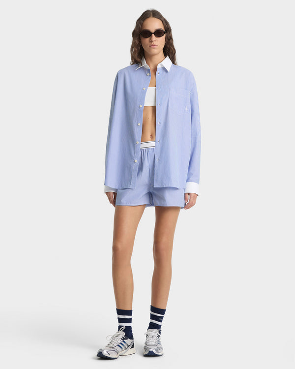 Sporty & Rich SRC Oversized Shirt - Navy Stripe